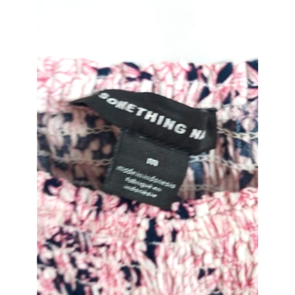 Something Navy - Pink/Navy Fairy Floral Print Smocked NWT Maxi Dress Size M - Picture 6 of 9